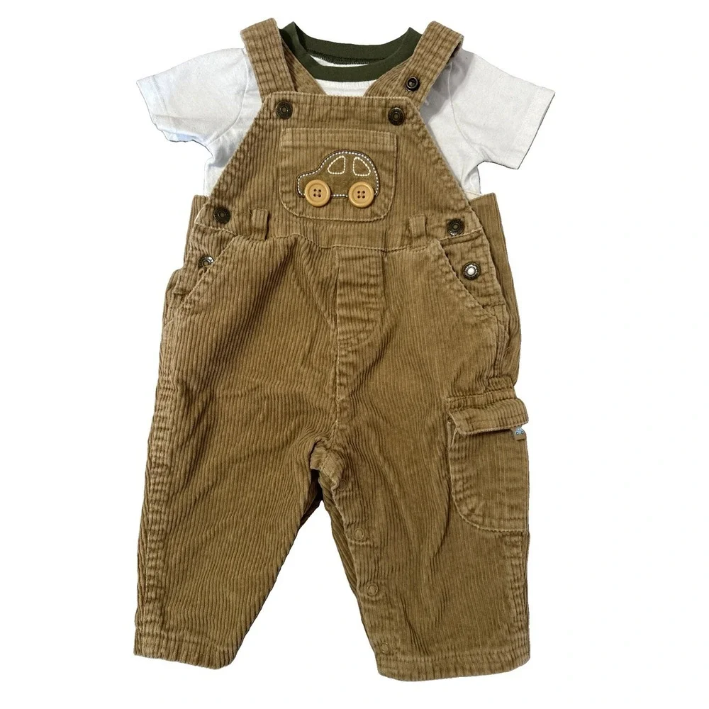 Baby Boy LOT 8 items ! Corduroy Overalls- Flannel -Pants Shirts! Various Sizes!